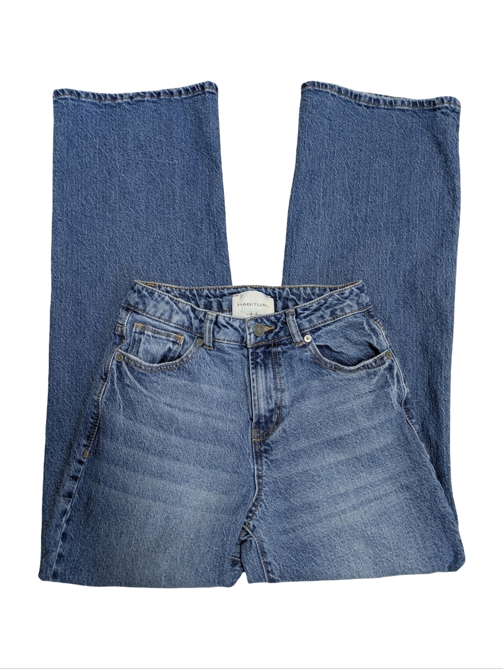 Habitual Highrise Wide Leg/Straight Leg Light Wash Jeans Size 2/26 Full Length